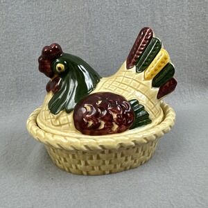 Vintage Metlox California Provincial Hen on a Nest PoppyTrail Pottery Dish Décor
